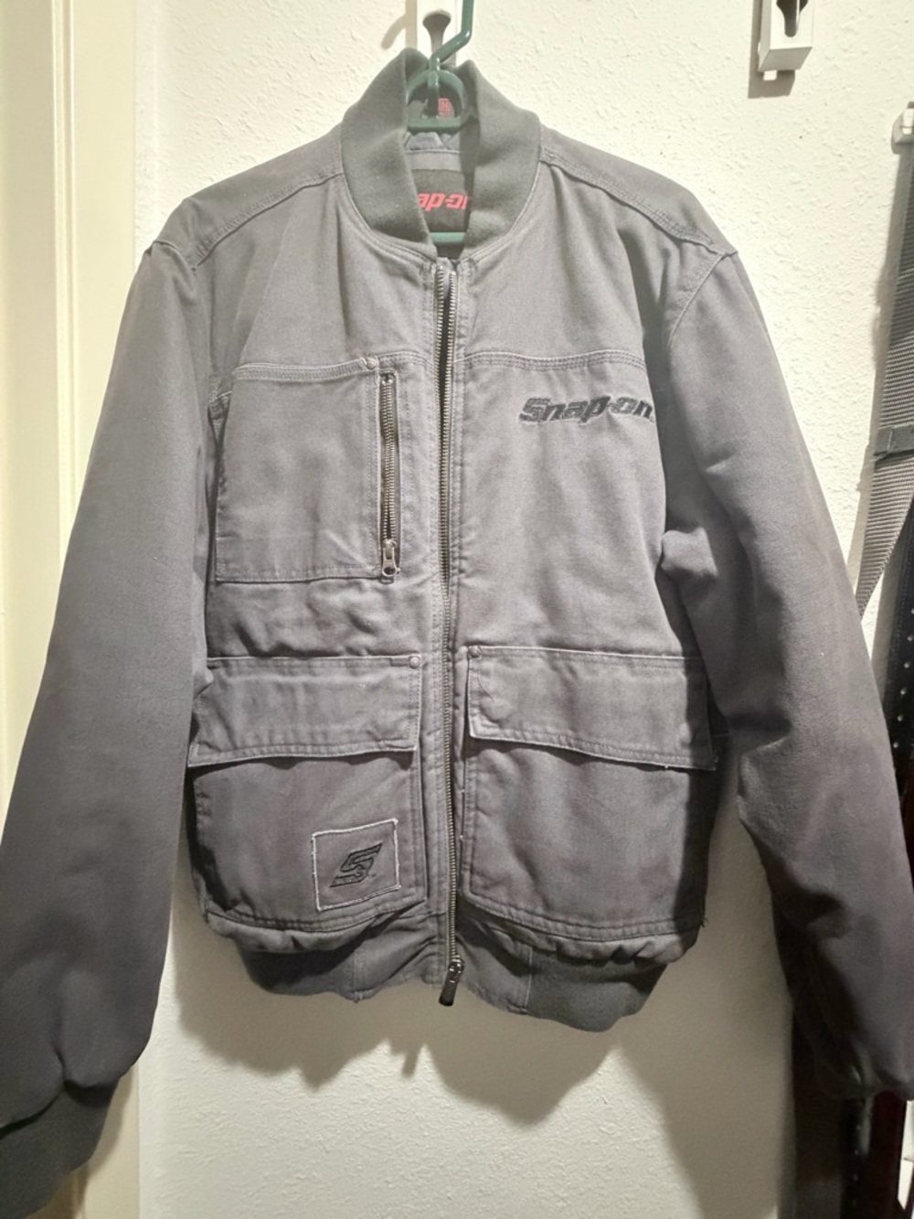 Snap Gray Bomber-Style Work Jacket